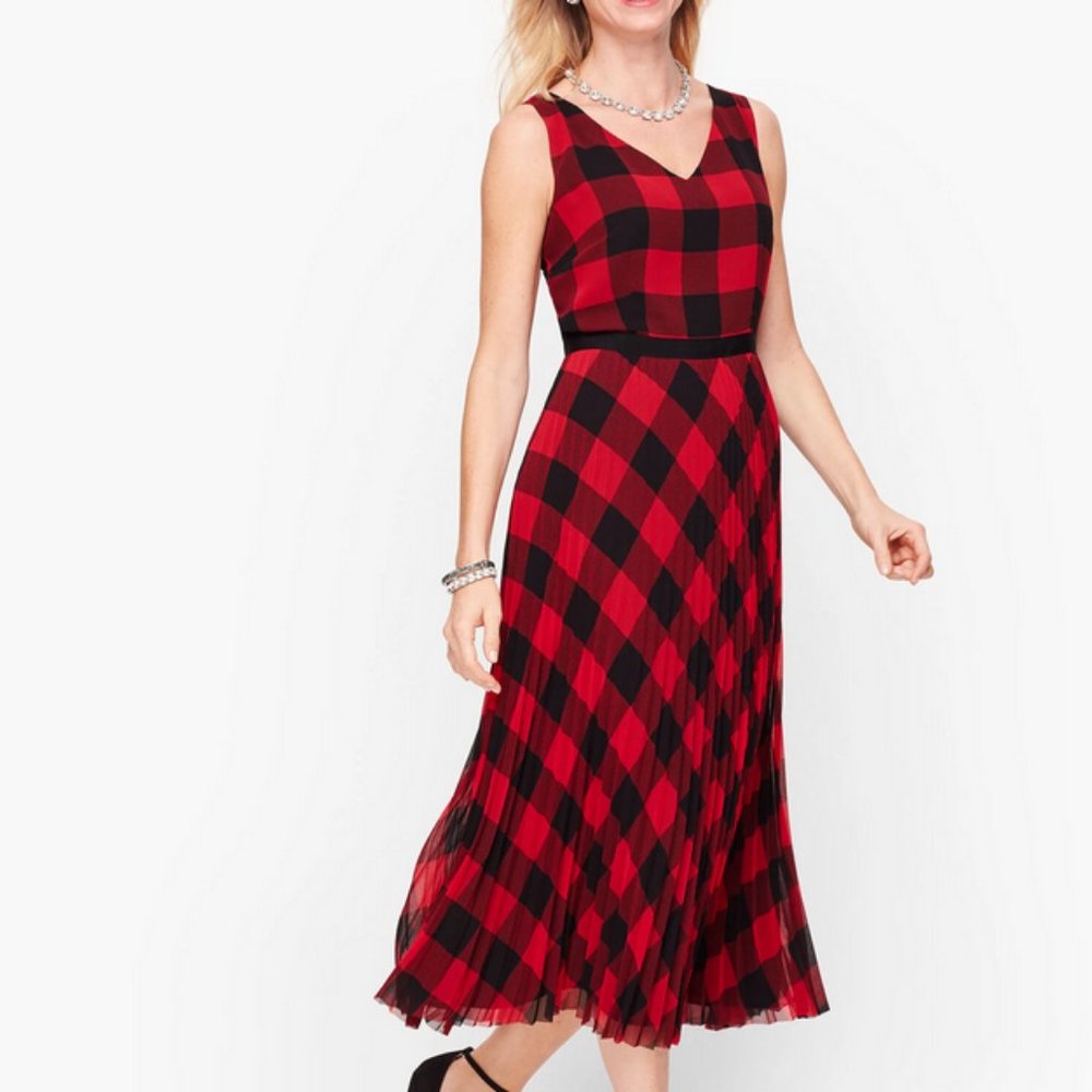 NWOT Talbots Buffalo Check Plaid Dress 4P